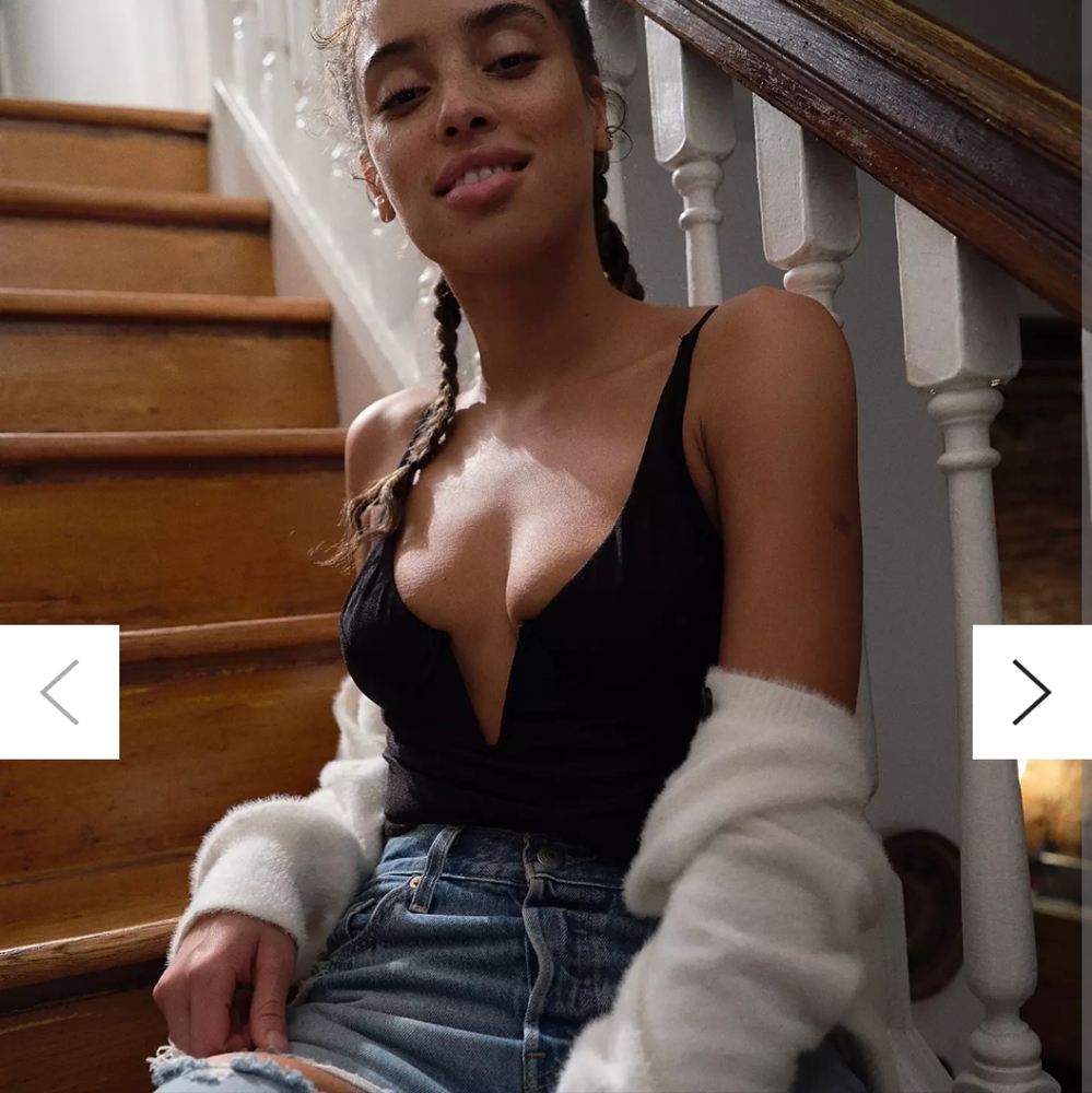 UO Out From Under High Point Bustier Bra Top Large Black